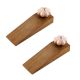 2 Pieces Baby Pink Crackle Ceramic Melon Wooden Door Stopper